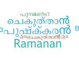 Segvārds - Malayalamnames