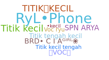 Segvārds - titikkecil